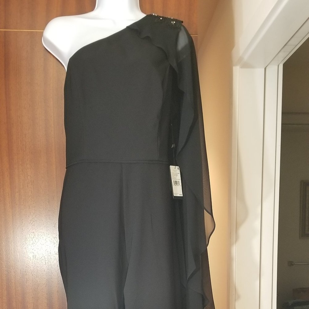 NWT Adrianna Papell Cape Jumpsuit sz 14